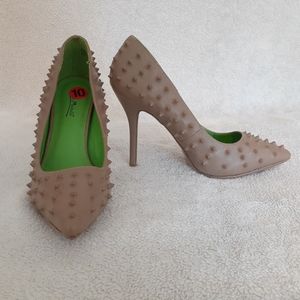 Nude "Spikey" Heels - Size 10